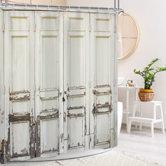 Rustic Barn Door Shower Curtain 60x72 Waterproof Fabric Curtain Bathroom Decor