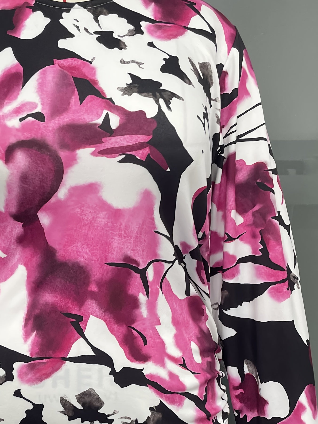 Floral Print Long Sleeve Mini Dress