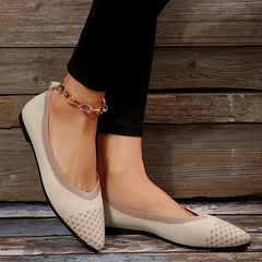 Plaid Canvas Ballet Shoes Pointed Toe Slip on Comfortable Spring Shoes