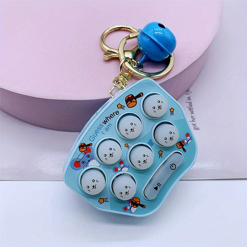 Whac A Mole Game Machine Keychain Pendant Handheld Game Console Toy