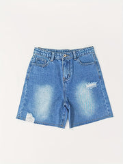 Boys Ripped Denim Shorts for Summer Outdoor