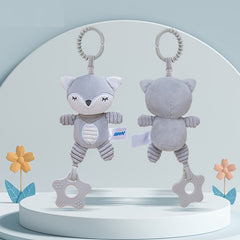KIZH Hanging Rattle Toy Animal Wind Chime Plush Stuffed Animal Rattle Toy