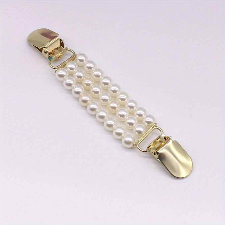 Faux Pearl Buckle Cardigan Clip Vintage Scarf Pin