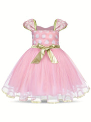 Baby Girl's Polka Dot Mesh Puffy Princess Dress