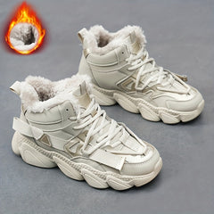 Women's Lace Up Snow Boots Thick Bottom Warm Casual Shoes