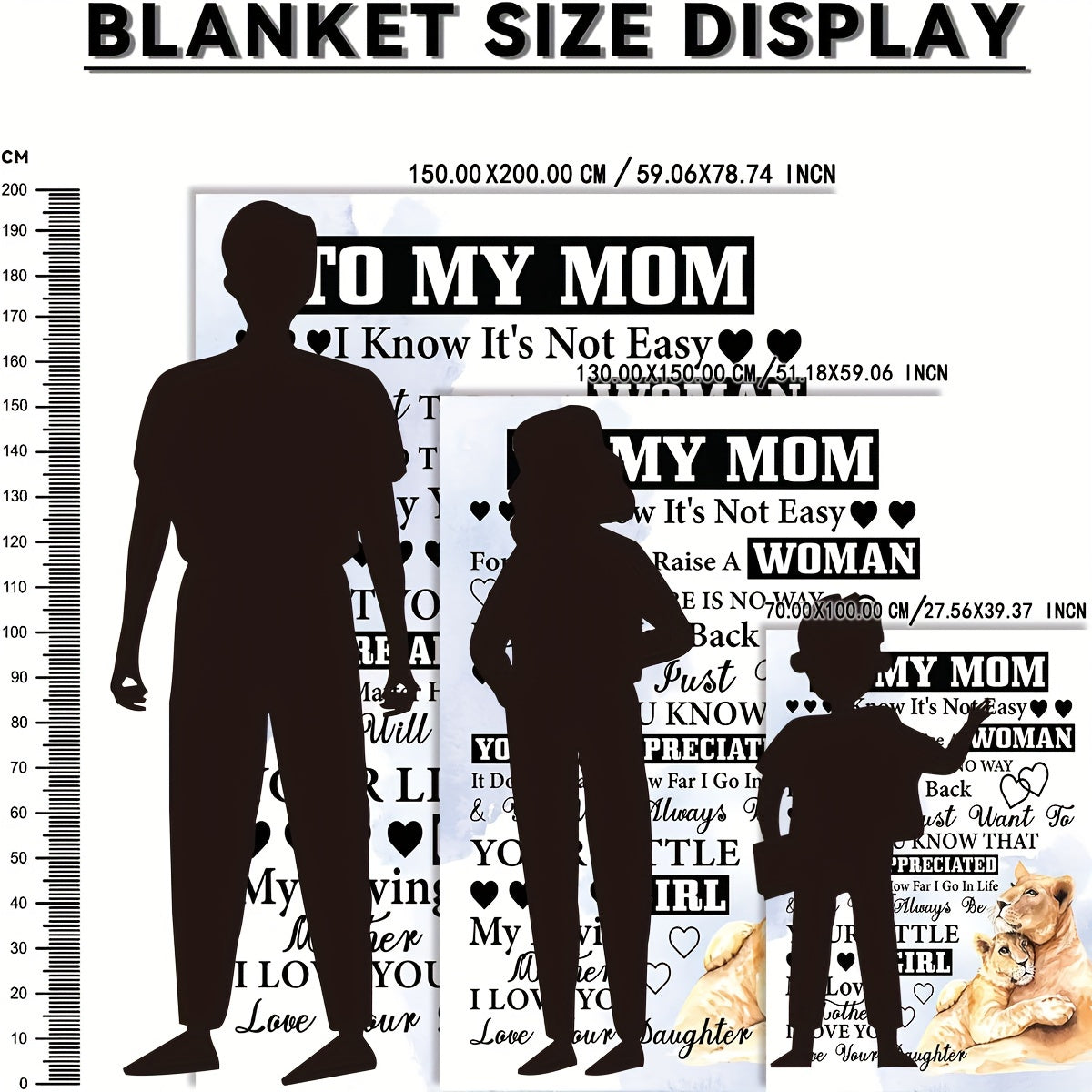 Lion Pattern Blanket Flannel Soft Throw for Camping Travel - Gift for Mom