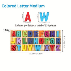 Wooden Letters Art Crafts Set 5 Uppercase Letters Sorting Trays DIY Signs