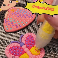 Kids DIY Dot Drill Pen Pearl Pen Toy Girl Sticker Puzzle