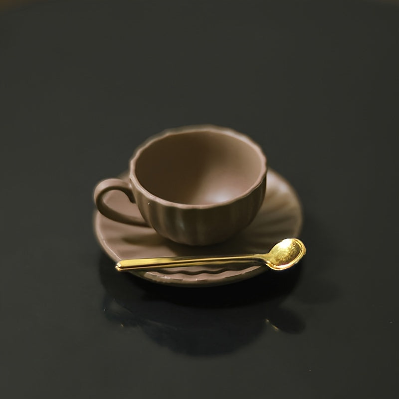 3pcs Dollhouse Mini Furniture DIY Coffee Cup Saucer Spoon