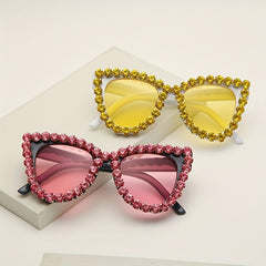 Cat Eye Sunglasses Rhinestone Women Men UV400