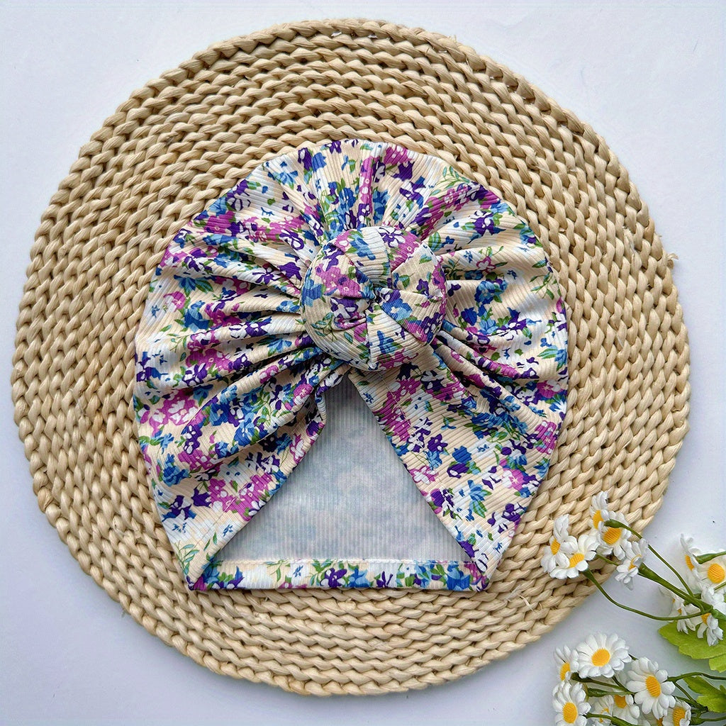 Soft Elastic Baby Donut Hat Girl Headwear Knotted Accessories