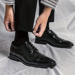 Men's Lace-Up Low-Top Brogue Dress Shoes
