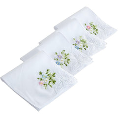 Embroidery Lace Handkerchiefs Set of 6 for Men and Women