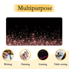 Rose Golden Glitter Desk Mat Large Gaming Mouse Pad Non Slip