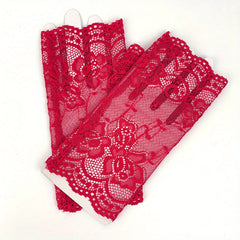 Short Lace Fingerless Gloves for Women