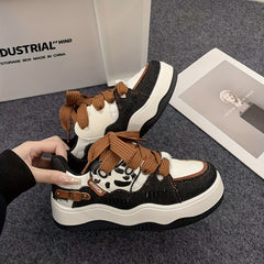 Women's Heart Pattern Platform Skate Shoes