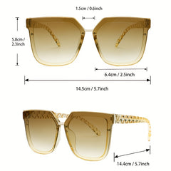 Square Frame Sunglasses Minimalist Solid Glasses Gradient Lens UV400
