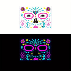 Luminous Fluorescent Stickers Halloween Dress Party Tattoo Stickers