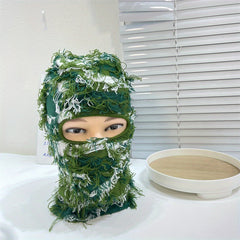 Camouflage Knitted Balaclava Face Mask Set for Adults