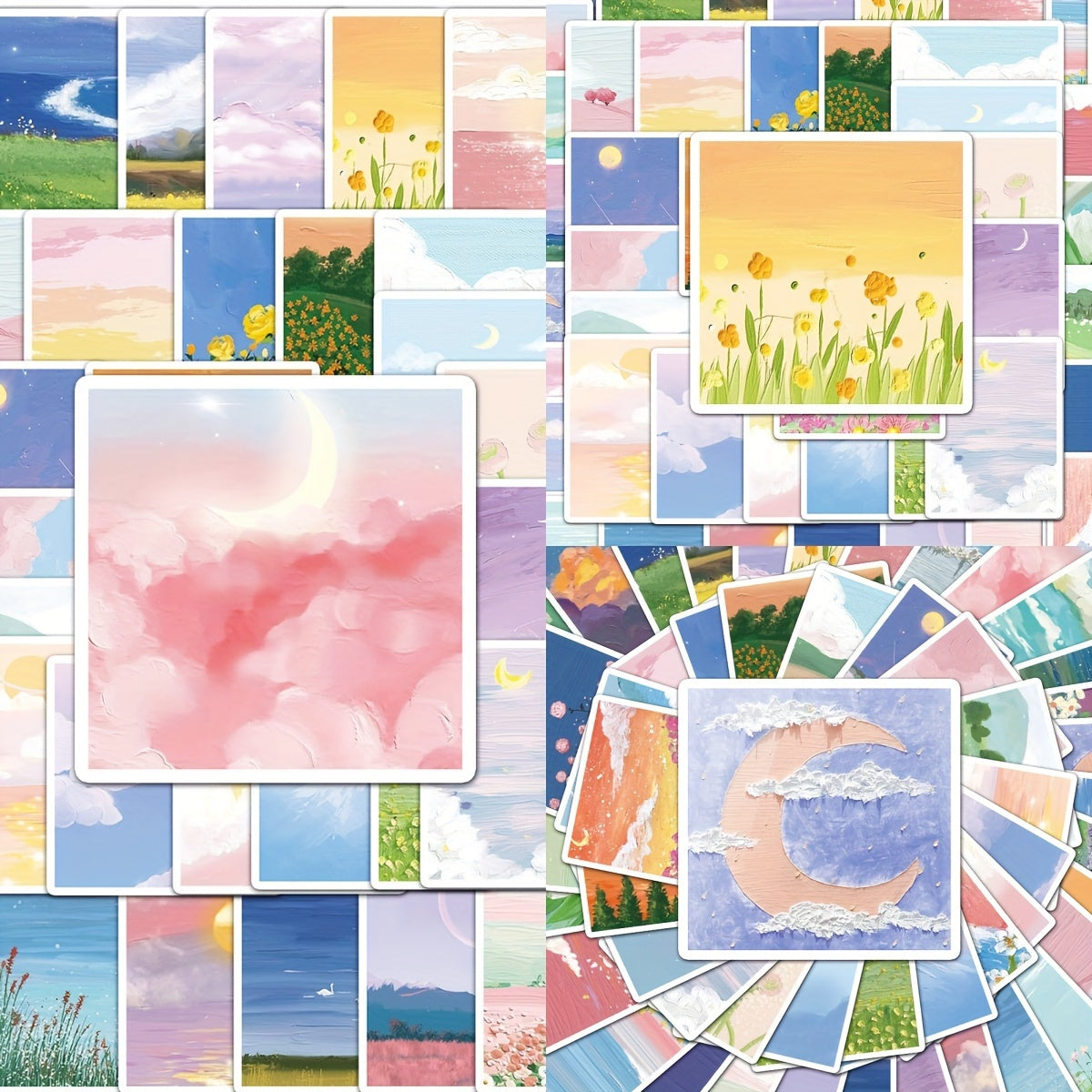 50pcs Landscape Painting Graffiti Stickers Laptop Helmets Water Cup Decoration