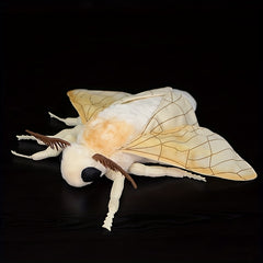 Realistic Silkworm Moth Plush Toy Soft Stuffed Animal for Nature Family Gift
