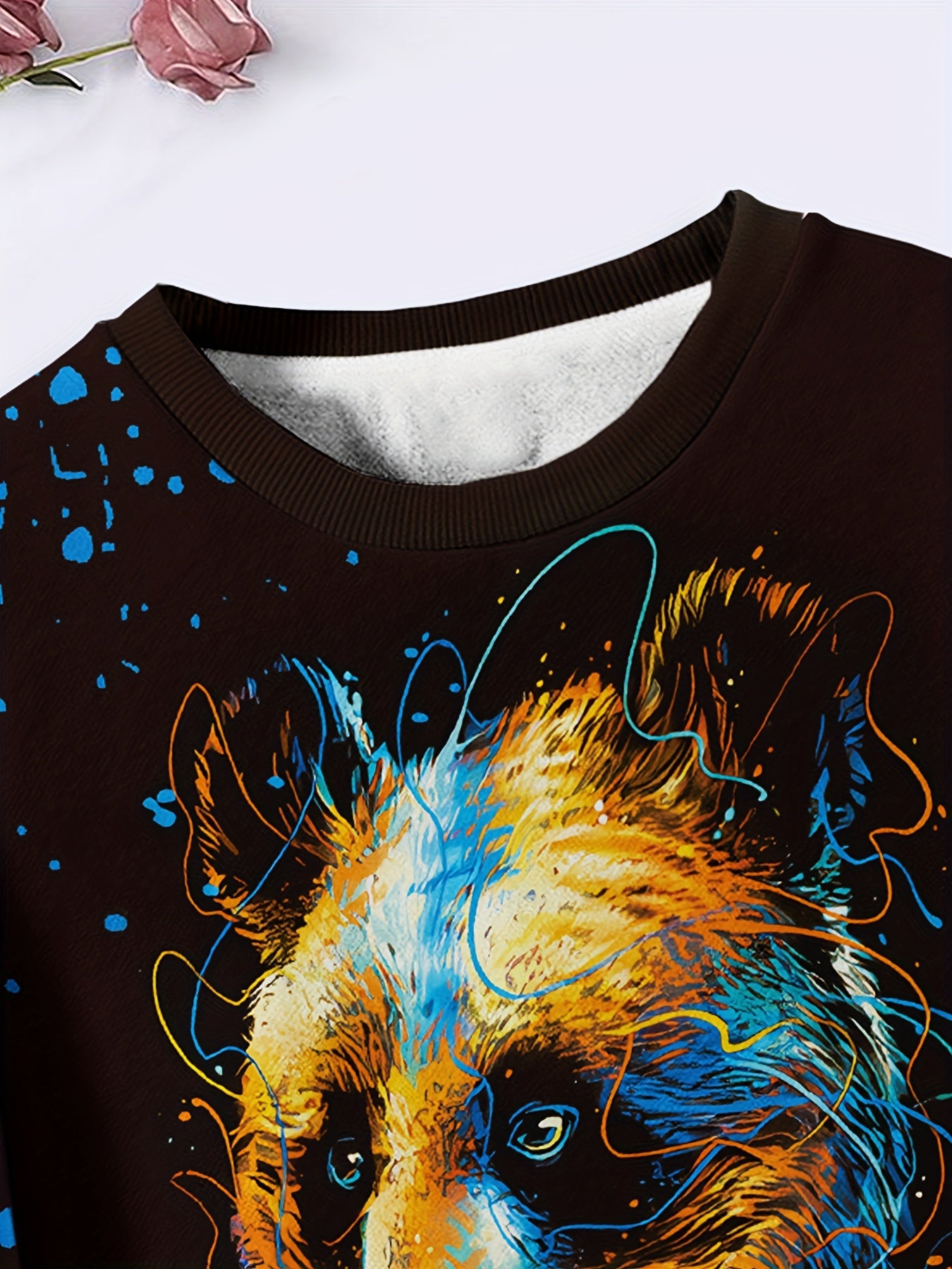 Tie Dye Graphic Crew Neck Long Sleeve Sweatshirt Pullover For Kids