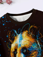 Tie Dye Graphic Crew Neck Long Sleeve Sweatshirt Pullover For Kids