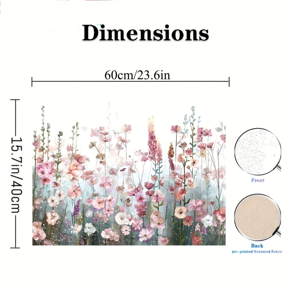 Adult Flower Paint By Numbers Pink 15 7x23 6 Inches DIY Kit