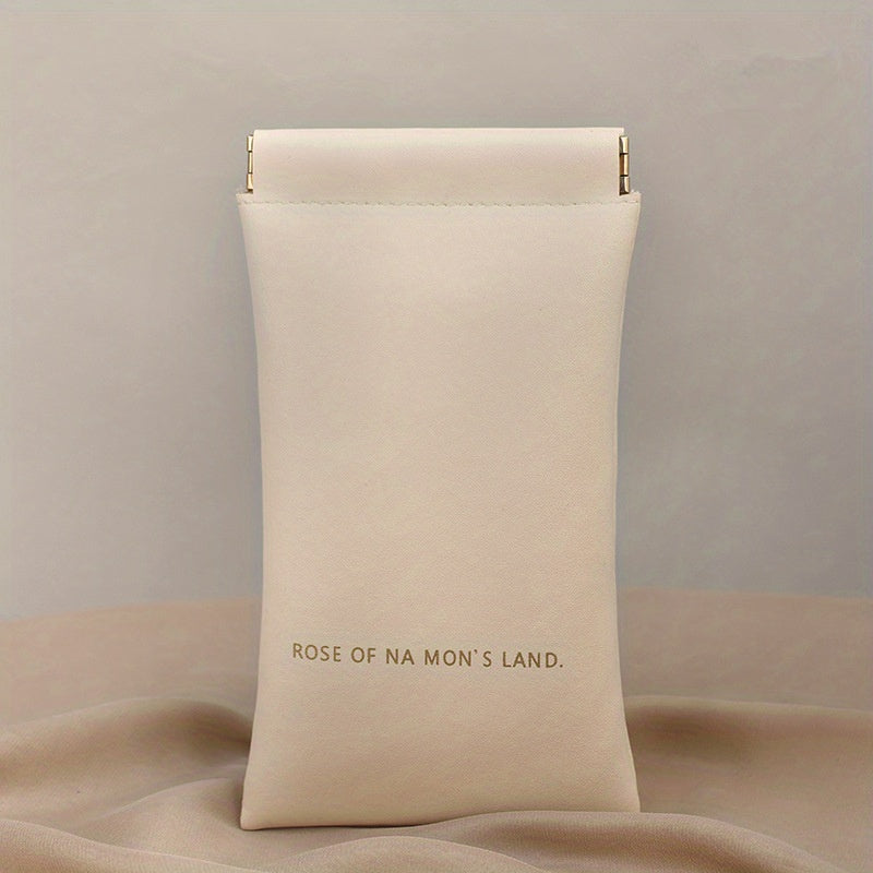 Slogan Graphic Glasses Bag PU Leather Waterproof Sunglasses Storage Pouch