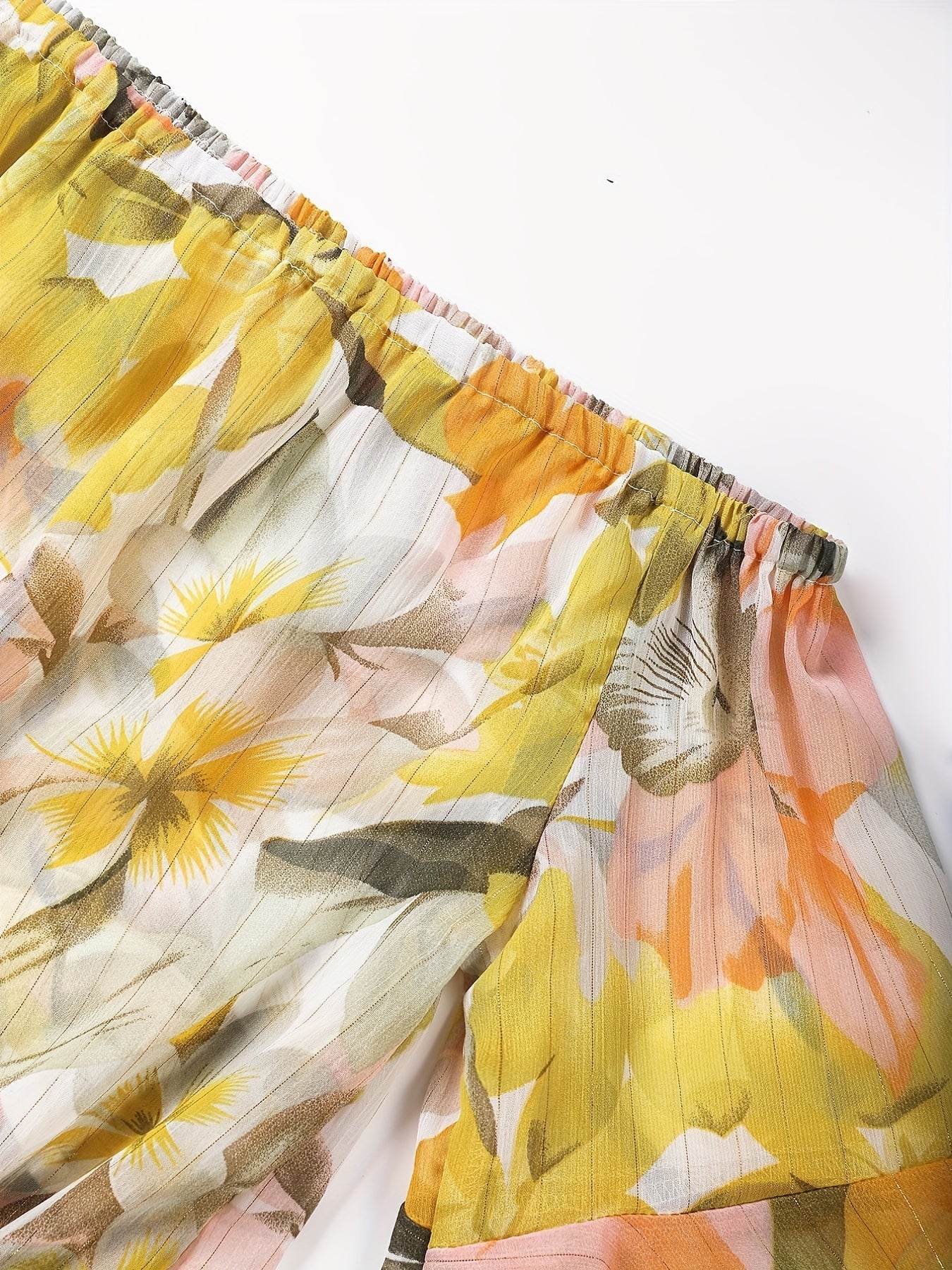 Floral Off Shoulder Ruffle Blouse for Women