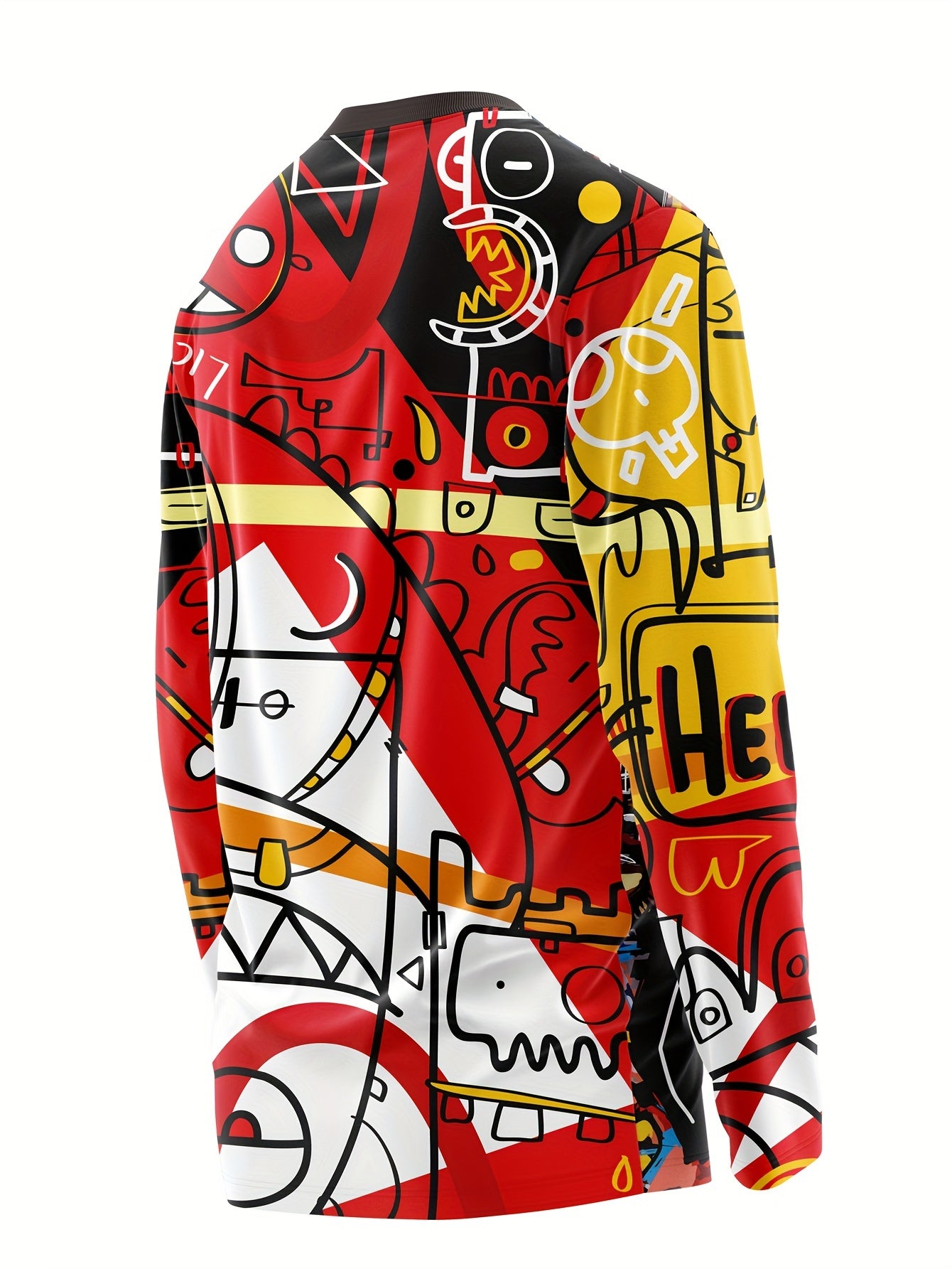 Men's Graffiti Long Sleeve Motorcycle T-shirt