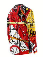 Men's Graffiti Long Sleeve Motorcycle T-shirt