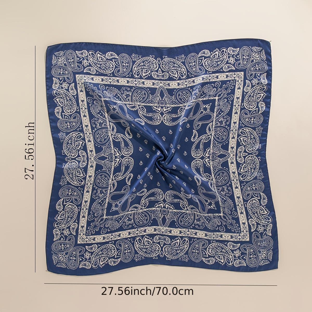 Navy Paisley Print Bandana Neck Scarf Hair Bandana