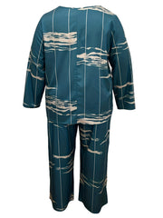 Casual Two Piece Set Women's Plus Print Top & Pants Outfit