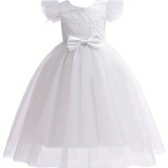 Sequin Short Sleeve Princess Dress With Tulle for Girls