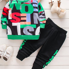 Toddler Boy Letter Print Sweatshirt & Pants Set