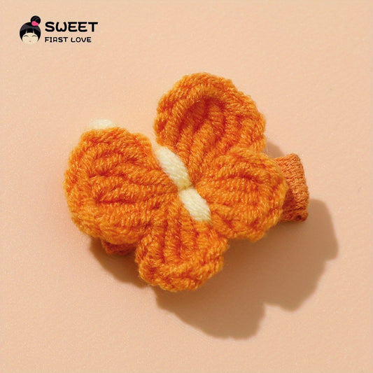 Colorful Knit Butterfly Hair Clips Decorative Accessories