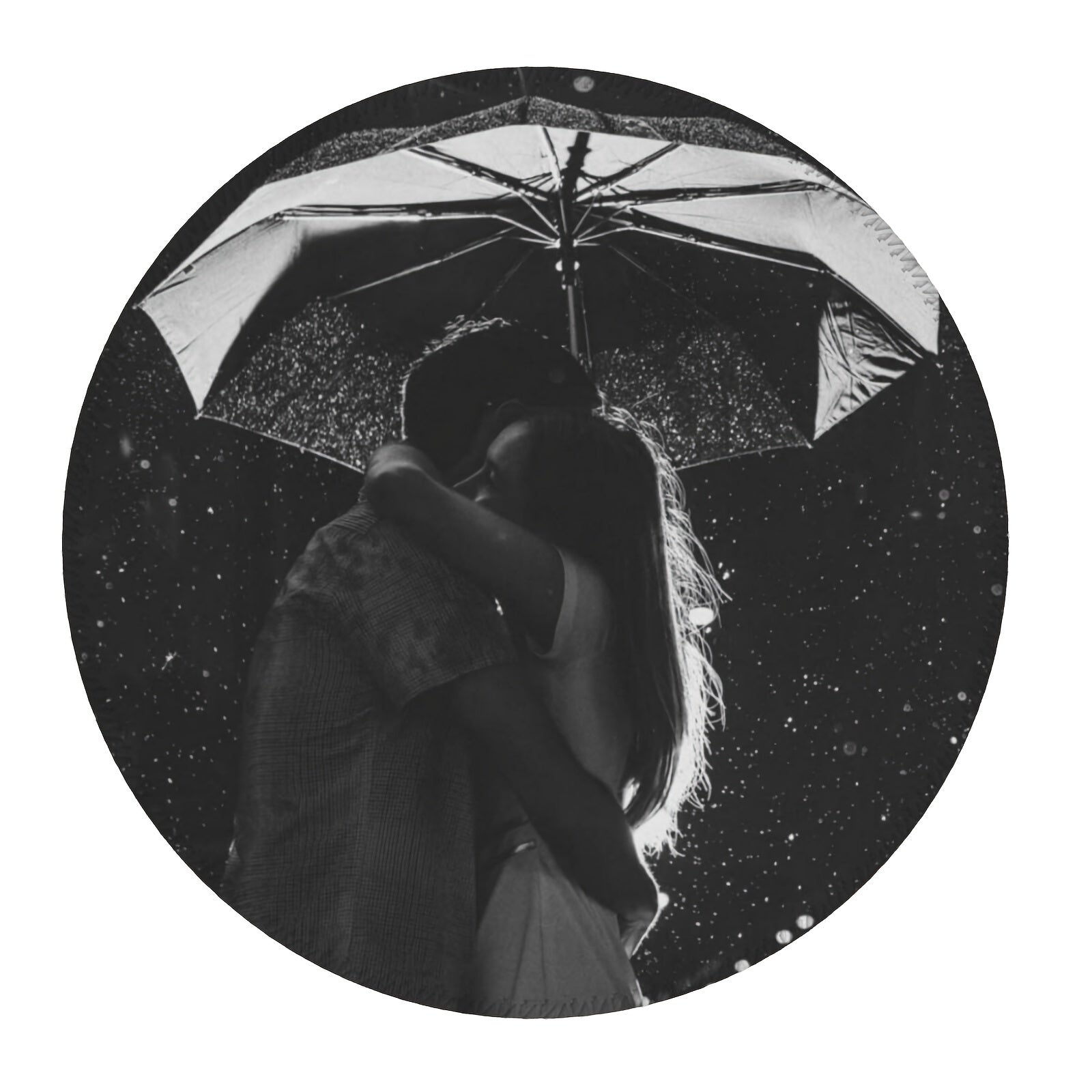 Couple Pattern Round Game Mouse Pad 20x20cm