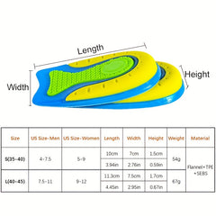 TPE Heightened Insole Height Increase Half Shoes Pad Men Women Soft Silicone Gel