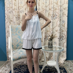 Cami Top & Shorts Pajama Set Elastic Waistband Women's Sleepwear