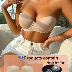 Strapless Solid T Shirt Bra Push Up Intimates Women's Lingerie