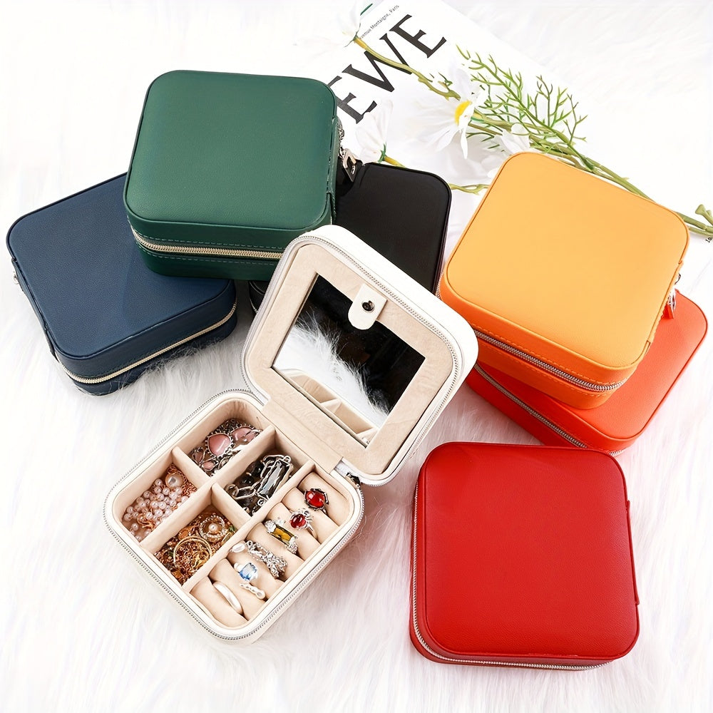 PU Jewelry Box 7 Colors Travel Organizer