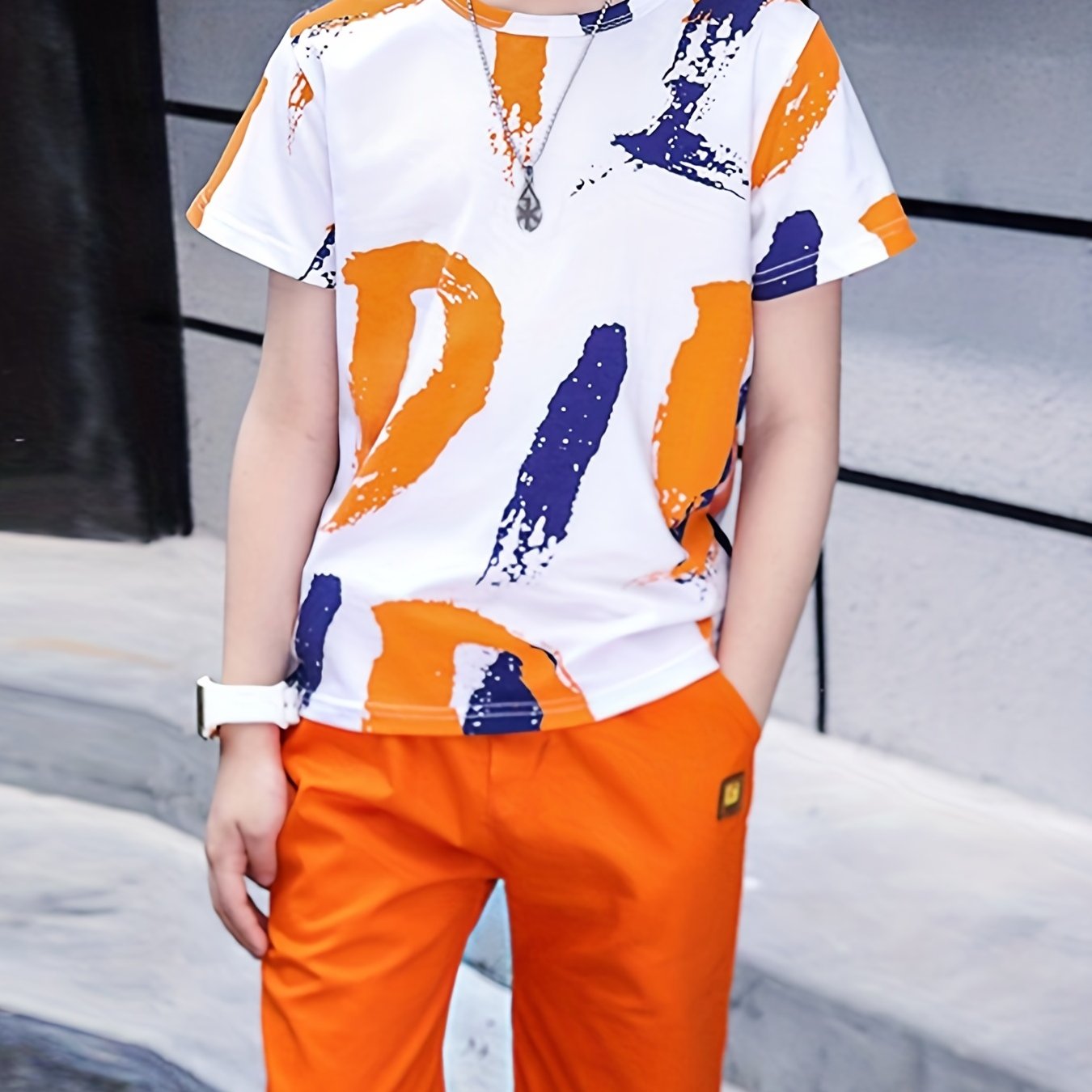 Boys Teen Graffiti T-shirt & Shorts for Summer
