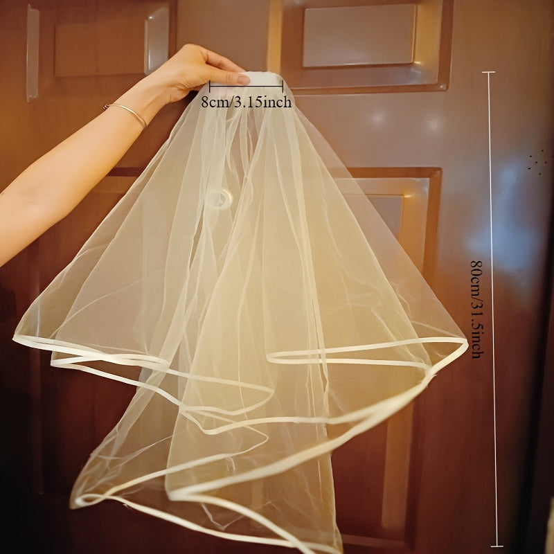 Romantic Sheer Tulle Bridal Veil Wedding Accessory