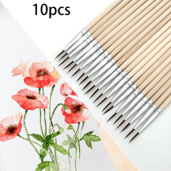 10pcs Ultra Fine Nylon Line Drawing Pens with Wooden Handles