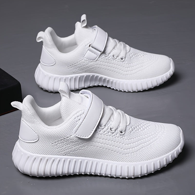Women's Solid Running Shoes Hook & Loop Fastener Outdoor Sneakers