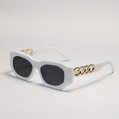 Large Geometric Sunglasses For Women Men Chain Charm Glasses UV400