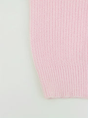 Solid Knit High Neck Zipper Sweater