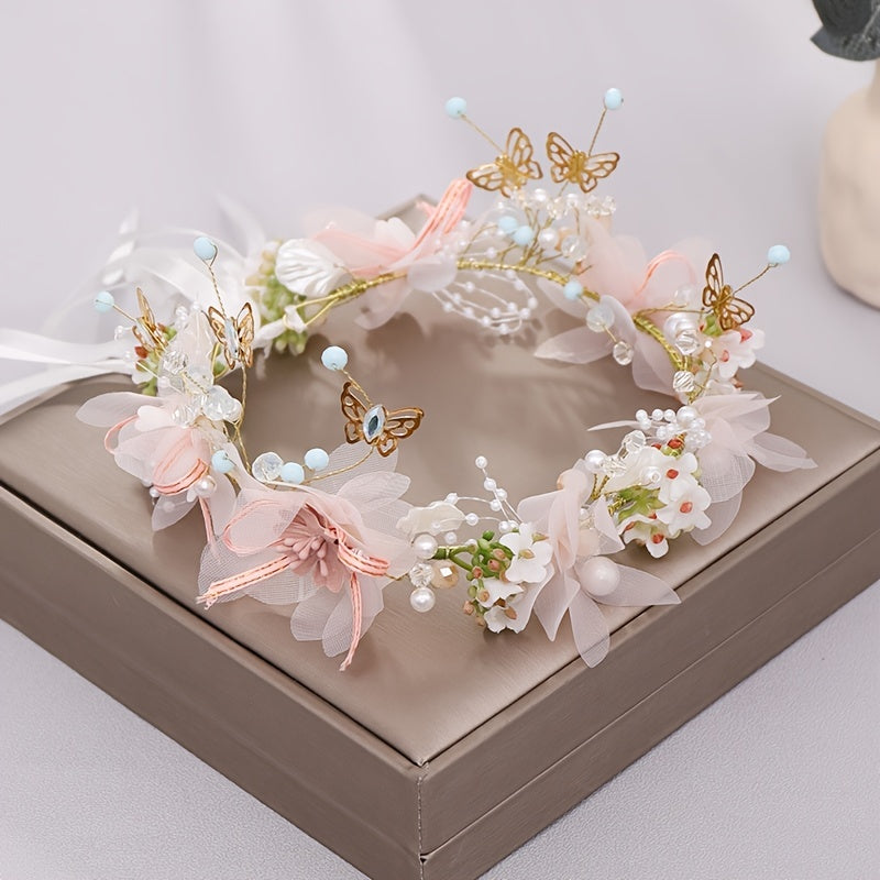 Sweet Butterfly Flower Headband For Flower Girl