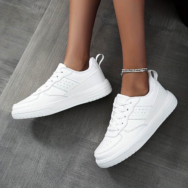 Women's Breathable Solid Sneakers Lace Up Low Minimalist Shoes